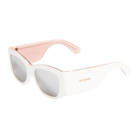 DIOR Plate Frame Square Sunglasses Women's White