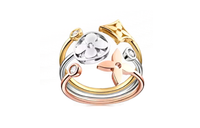 LOUIS VUITTON Idylle Blossom Ring 3 Golds And Diamonds