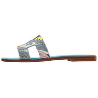 HERMES Oran Slide Slippers Women's Dazzling Blue