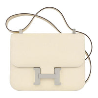 HERMES Constance Epsom Leather Shoulder Bag Crossbody Bag Women's I2 Nata Cream White