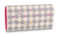 LOUIS VUITTON Sarah Coated Canvas Wallet Women's Fuchsia