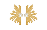 SAINT LAURENT Brass Glass Earrings Women's Gold