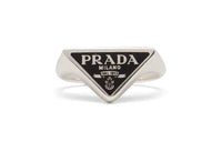 PRADA Enamel Rings Unisex Silver