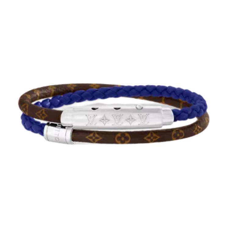 LOUIS VUITTON Canvas Brass Bangles Men's Blue