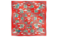 HERMES Silk Scarves Women's Red