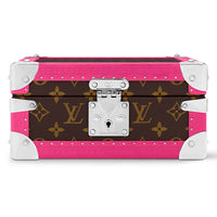 LOUIS VUITTON Monogram Coated Canvas Jewelry Storage Box Women's Brown & Fuchsia