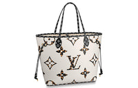 LOUIS VUITTON Neverfull Monogram Giant Jungle Mm Ivory/Havana Beige