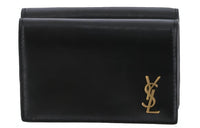 SAINT LAURENT GABY Cow Leather Wallet Women's Black