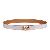 HERMES Epsom Calfskin Leather Belts Women's Brass-Plated/Pink Gold Width: 2.4cm