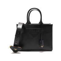 PRADA Leather Tote Bag Shopping Bag Crossbody Bag Shoulder Bag Regular Women's Black