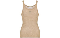 DIOR Beige Technical Linen Ribbed Knit Camisole Women's Beige
