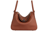 HERMES Lindy Swift Calfskin One Shoulder Handbags Regular Women's Copper Red/Texas Pink