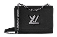LOUIS VUITTON Twist Grain Cow Leather Shoulder Bag, Crossbody Bag Medium Size Women's Tin Gray