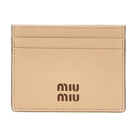 MIU MIU Cow Leather Card Holder Women's Brown