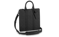 LOUIS VUITTON Sac Plat Taurillon Leather Handbag Briefcase Crossbody One Shoulder Handbag Regular Men's Black