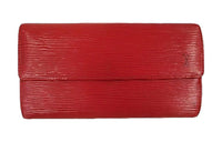 LOUIS VUITTON Leather Wallet Regular Women's Red