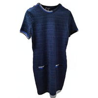 CHANEL Short Sleeved Dresses Women's Blue