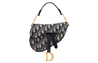 DIOR Saddle Canvas Saddle Bag, One Shoulder Handbag Mini Women's Denim Blue