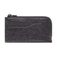 Loro Piana Ostrich Leather Card Holder Men's Black