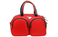 PRADA Nylon Fabric Handbag Women's Red