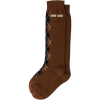 MIU MIU Mid-Calf Socks Women's 1 Pack Tobacco