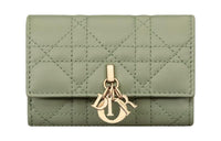 DIOR Sheepskin Wallet Extra Small Women's Cactus Green