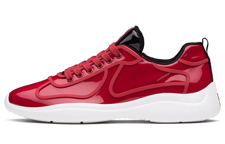 PRADA America's Cup Cushioning Anti-Slip And Wear-Resistant Low-Top Athletic Shoes Men's Red