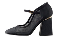CHANEL Chunky Heel High Heels Women's Black