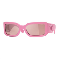 CHANEL Acetate Nylon Square Sunglasses Women's Pink