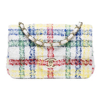 CHANEL Tweed Crossbody Bag Shoulder Bag Mini Women's White Multicolor