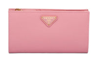 PRADA Saffiano Leather Wallet Large Size Women's Petal Pink