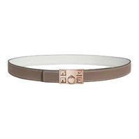 HERMES Calfskin Leather Belts Women's Umber Width 2.4CM
