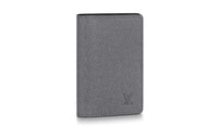 LOUIS VUITTON Taïga Cow Leather Wallet Men's Gray