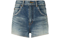 SAINT LAURENT Destroyed Denim Shorts