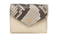 LOUIS VUITTON Leather Wallet Women's Beige