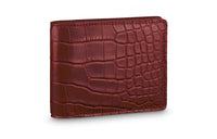 LOUIS VUITTON Multiple Short-Snouted Crocodile Leather Wallet Men's Red