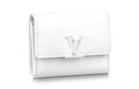LOUIS VUITTON Capucines Taurillon Leather KapSin Money Clip Wallet Mini Women's White