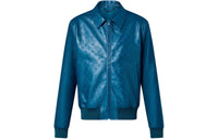 LOUIS VUITTON Leather Jacket Men's Sea Blue