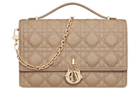 DIOR Lambskin Handbag Women's Cookie