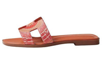 HERMES Oran Slide Slippers Women's Red Orange