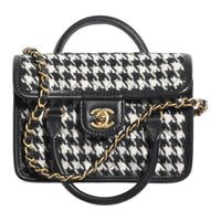 CHANEL Wool Tweed Portable Crossbody Bag Shoulder Bag Mini Women's Black