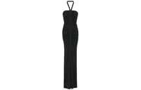 SAINT LAURENT Ruched Halterneck Gown