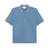 HERMES SS24 Polo Shirt Men's Light Gray Blue