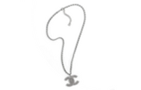 CHANEL Leather Necklaces Women's Black Silver