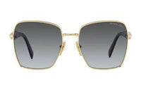 PRADA Stainless Steel Acetate Irregular Shape Sunglasses Men's Gold