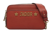 DIOR Leather Shoulder Bag Crossbody Bag Women's Rusty Red