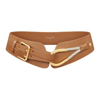 DIOR Solid Color Design Calfskin Leather Belts Unisex Brown Width: 8CM