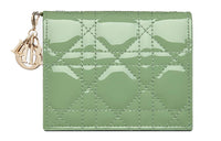 DIOR Lady Dior Calfskin Wallet Women's Mint Green Candy Color