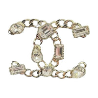 CHANEL Synthetic Cubic Zirconia Brooches Women's Gold