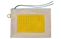 HERMES Sheepskin Cotton Clutch Small Size Women's Multicolor